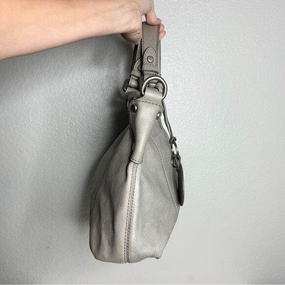 Fossil elephant gray supple leather top handle satchel bag long live vintage bag - Picture 5 of 13